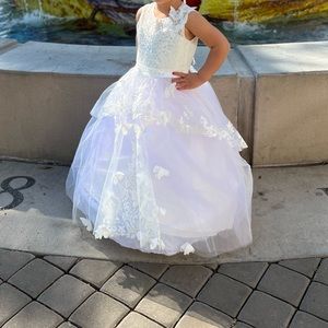 Lavender and white gown. Five layers